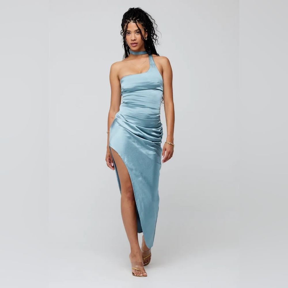 RESA Nicole Midi Dress in Blue/Grey